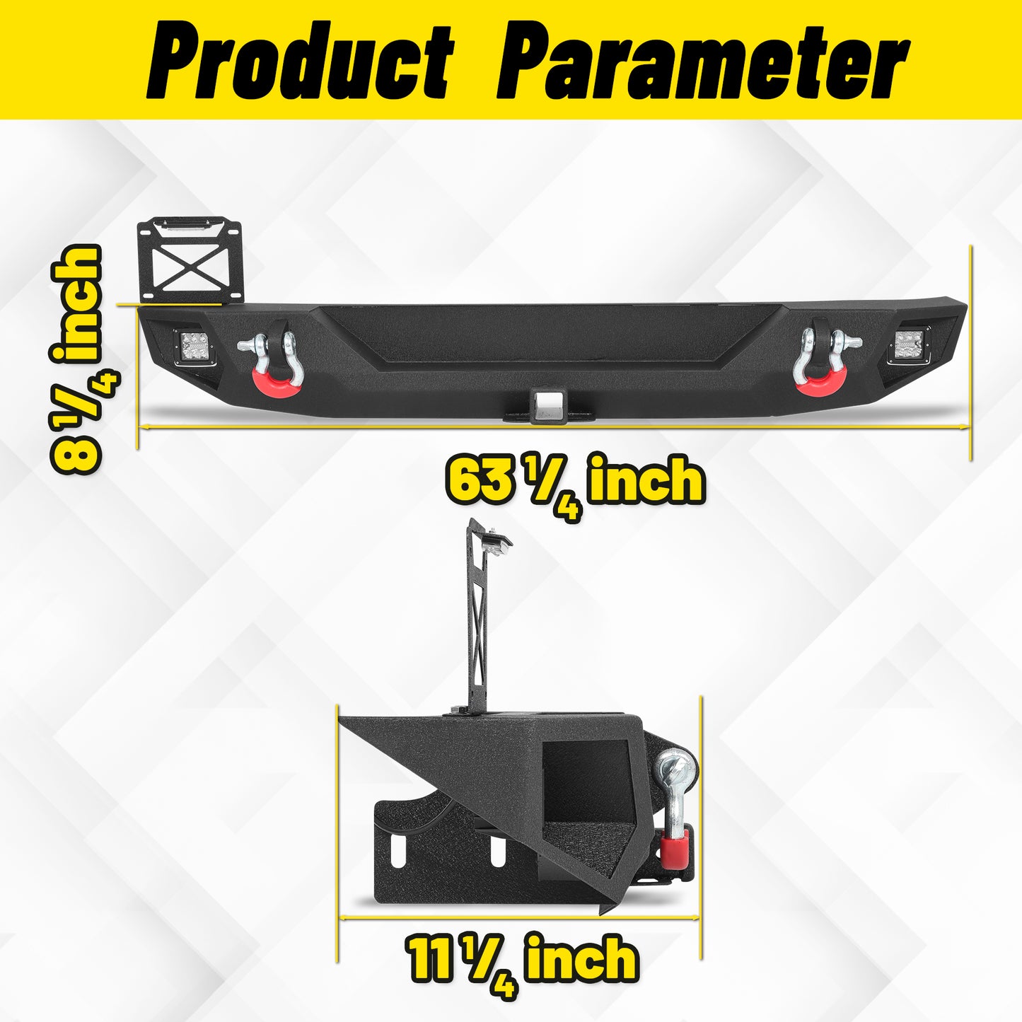 Jeep Wrangler JK/JKU 07-18 Rear Bumper|Direct Bolt-On, No Drill, Trail Protection & Recovery, LED Lights & D-Rings