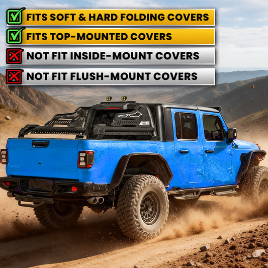 Heavy Duty Roll Bar with 3rd Brake Light for Mid-Size Truck