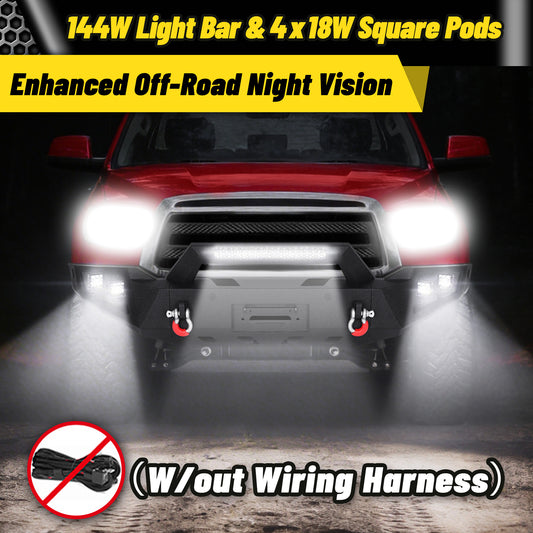 Toyota Tundra 07-13 Front Bumper|Direct Bolt-On, No Drill, Trail-Ready Protection, LED Lights & D-Rings