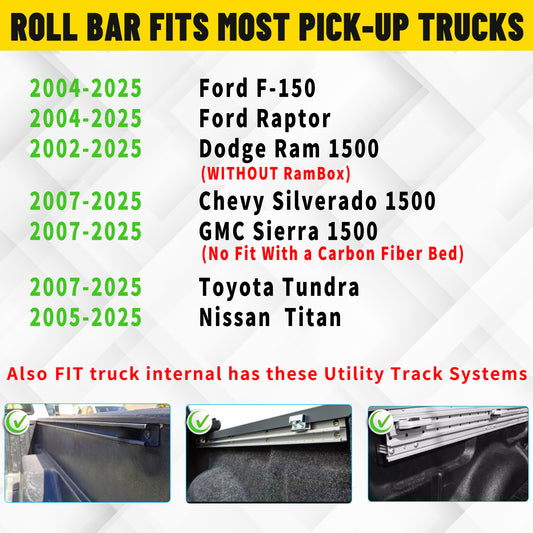 Truck Bed Roll Bar for Full-Size Pickup Trucks