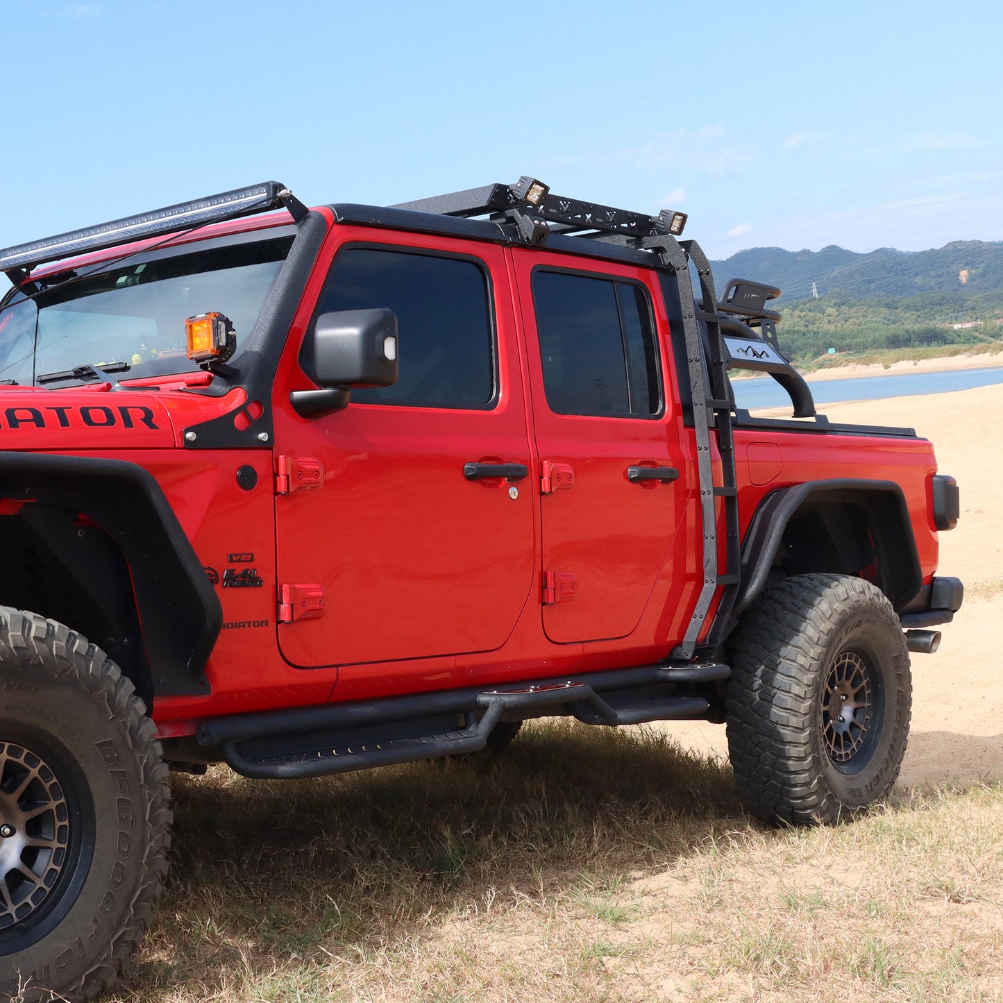 For 2020-2026 Jeep Gladiator JT Cargo Basket with Dual Ladders
