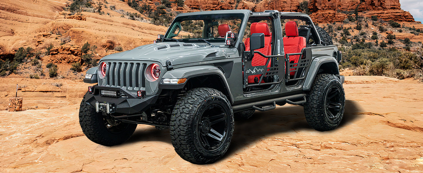 Tube Doors Fit 2018-2025 Wrangler JL (NOT JK) 4-Doors & Gladiator No with Mirror Mount