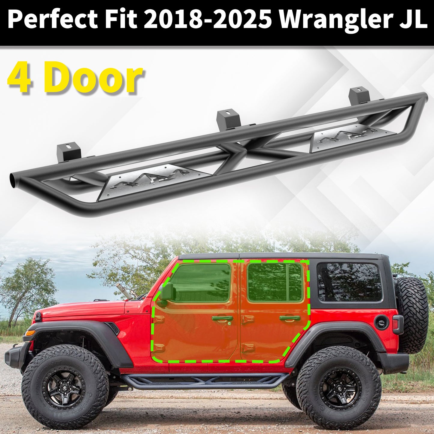 Fit 2018-2025 Jeep Wrangler JL 4-Door