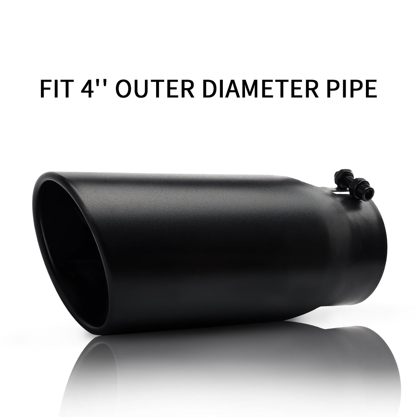 4" x 5" x 12" black exhaust tip compatible with standard pipes