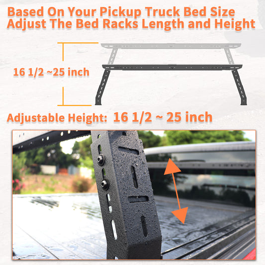 16"~25" Mid-High Truck Bed Rack For Nissan Titan/Frontier