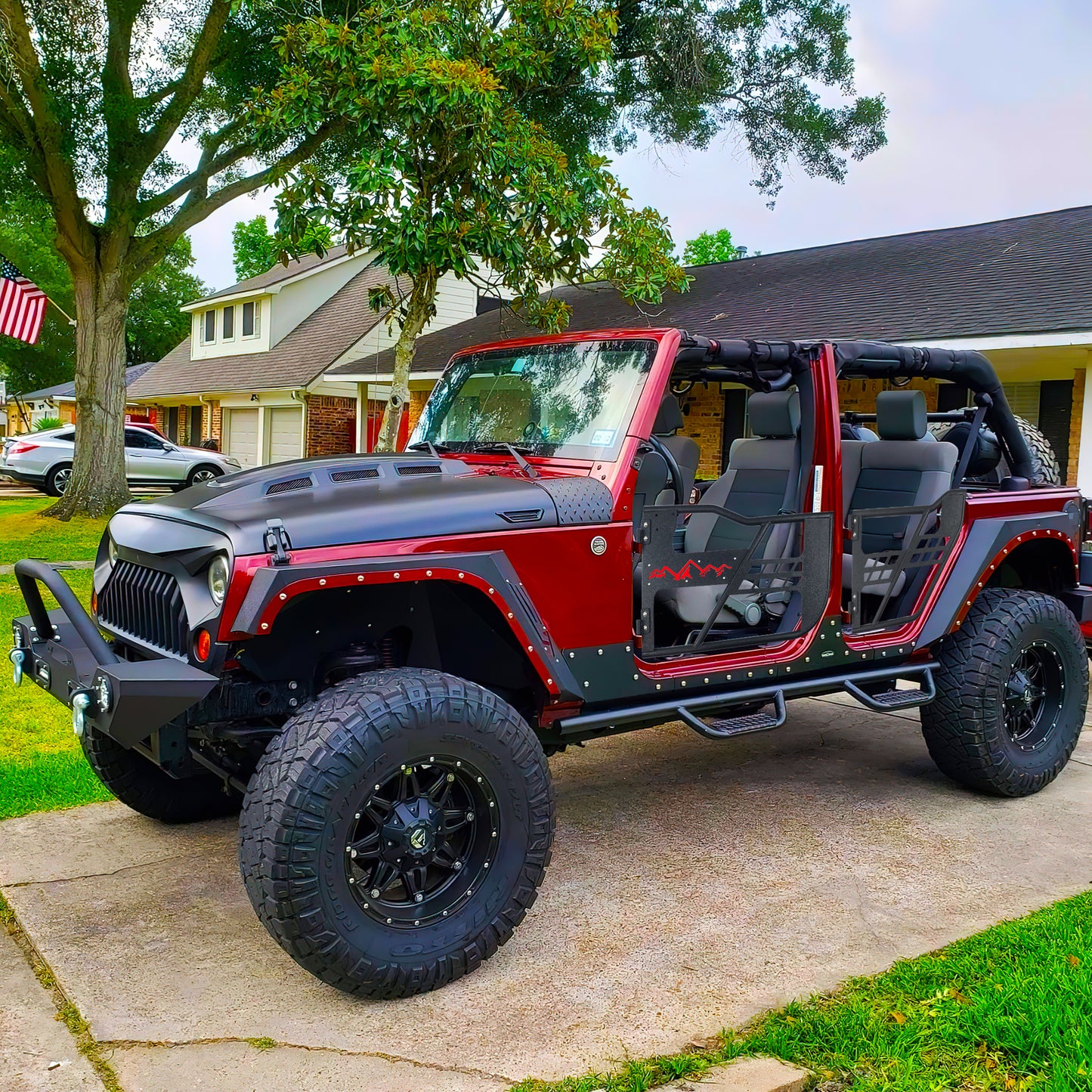 Tube Doors Fit 2007-2018 Wrangler JK (NOT JL) 4-Doors No with Mirror Mount