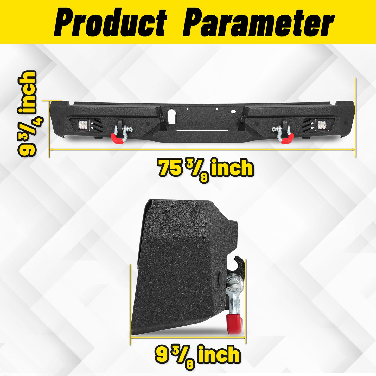 Ford F-150 15-25 (Excl. Raptor & EcoBoost) Rear Bumper|Direct Bolt-On, No Drill, Trail-Ready Protection, LED Lights &Dual D-Rings