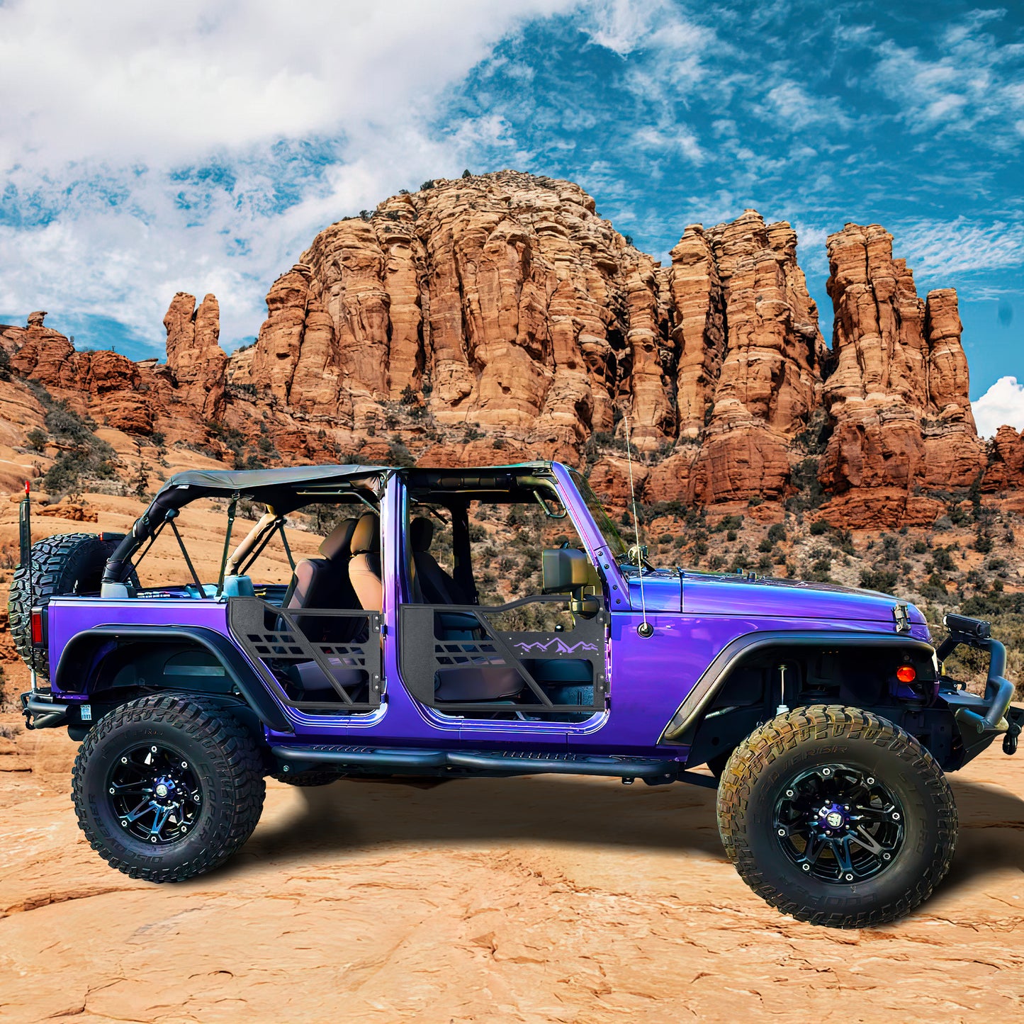 Tube Doors Fit 2007-2018 Wrangler JK (NOT JL) 4-Doors No with Mirror Mount