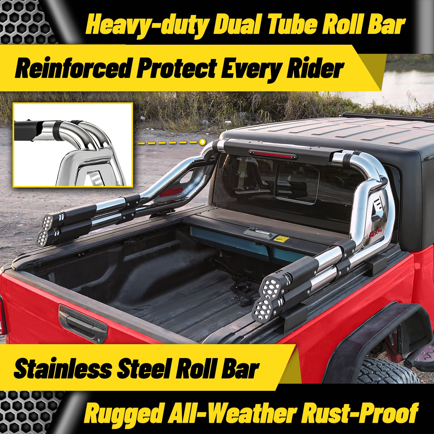 Heavy Duty Adiustable Stainless Steel Roll Bars