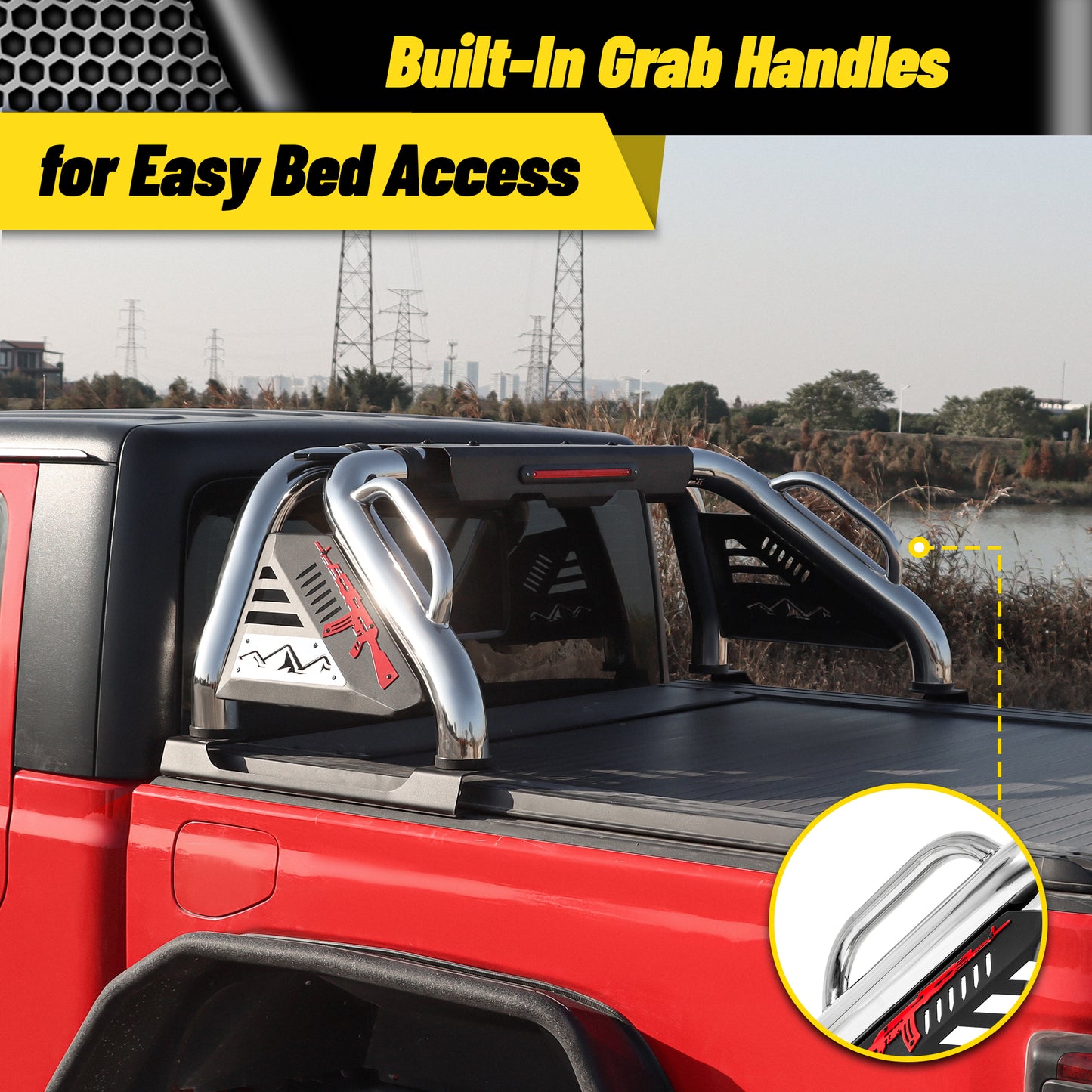 Universal Sport Stainless Steel Roll Bar with Brake Light