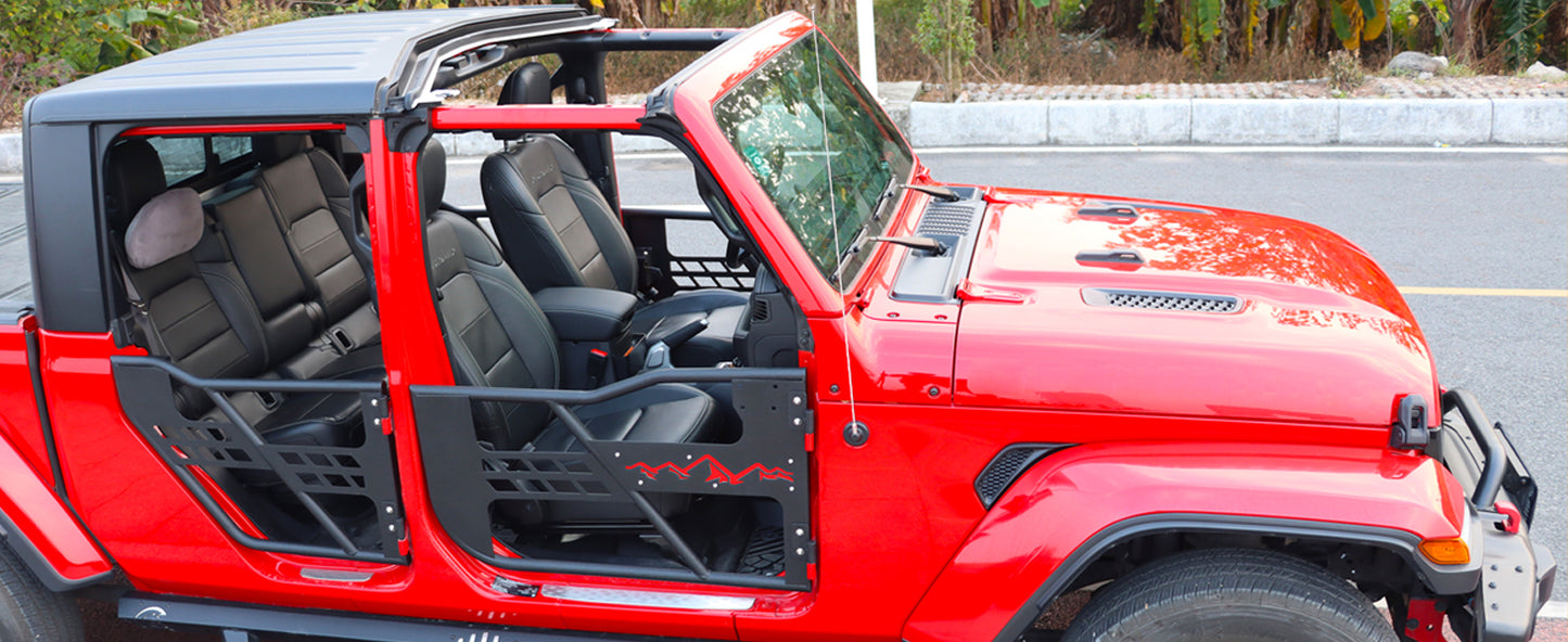 Tube Doors Fit 2018-2025 Wrangler JL (NOT JK) 4-Doors & Gladiator No with Mirror Mount