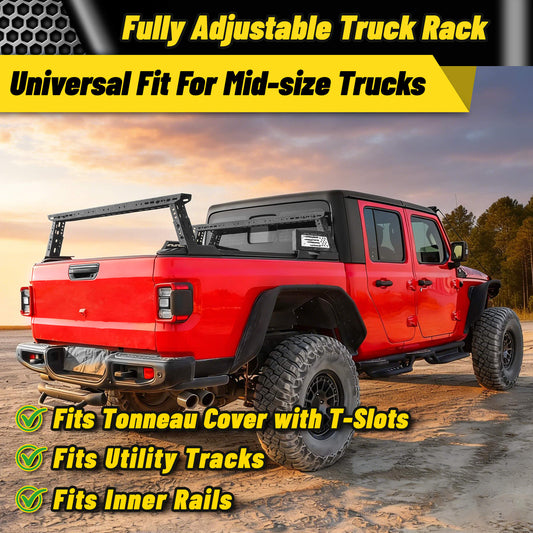 14'' ~ 17'' Low Profile Truck Bed Racks with USA Flag Design For Toyota Tacoma/Tundra