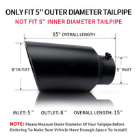 5" Inlet 8" Outlet 15" Overall Length，Clamp-On Design Universal