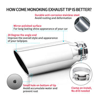 4" Inlet 6" Outlet 15" Overall Length，Clamp-On Design Universal