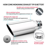 3" Inlet 5" Outlet 12" Overall Length，Clamp-On Design Universal
