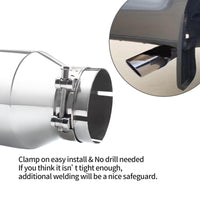3" Inlet 5" Outlet 12" Overall Length，Clamp-On Design Universal
