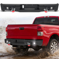 Toyota Tundra 07-13 Rear Bumper|Direct Bolt-On, No Drill, Work & Trail Defense, D-Rings & License Plate Lights