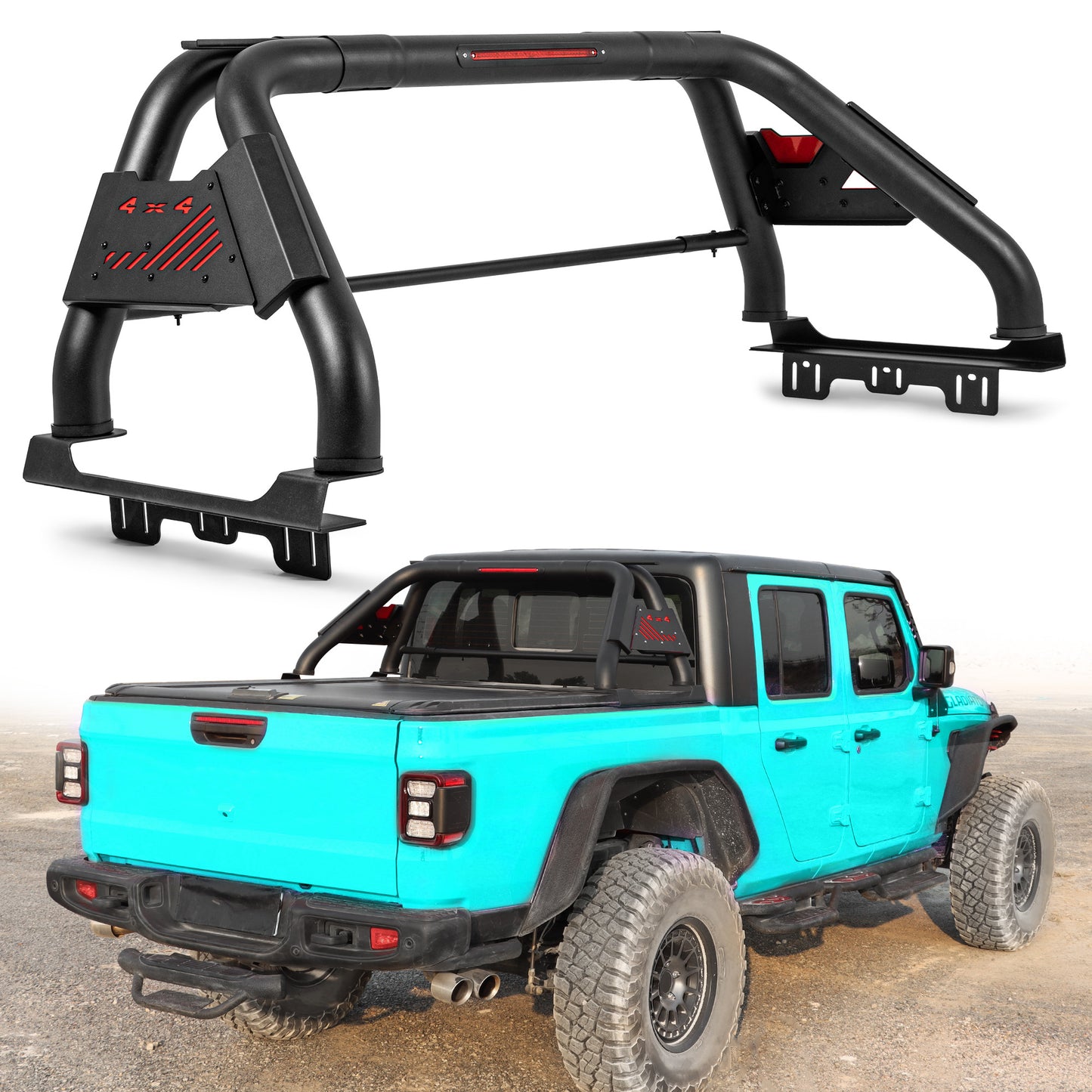 Dual Tube Roll Bar for Mid Size Pickup Truck with Brake Light