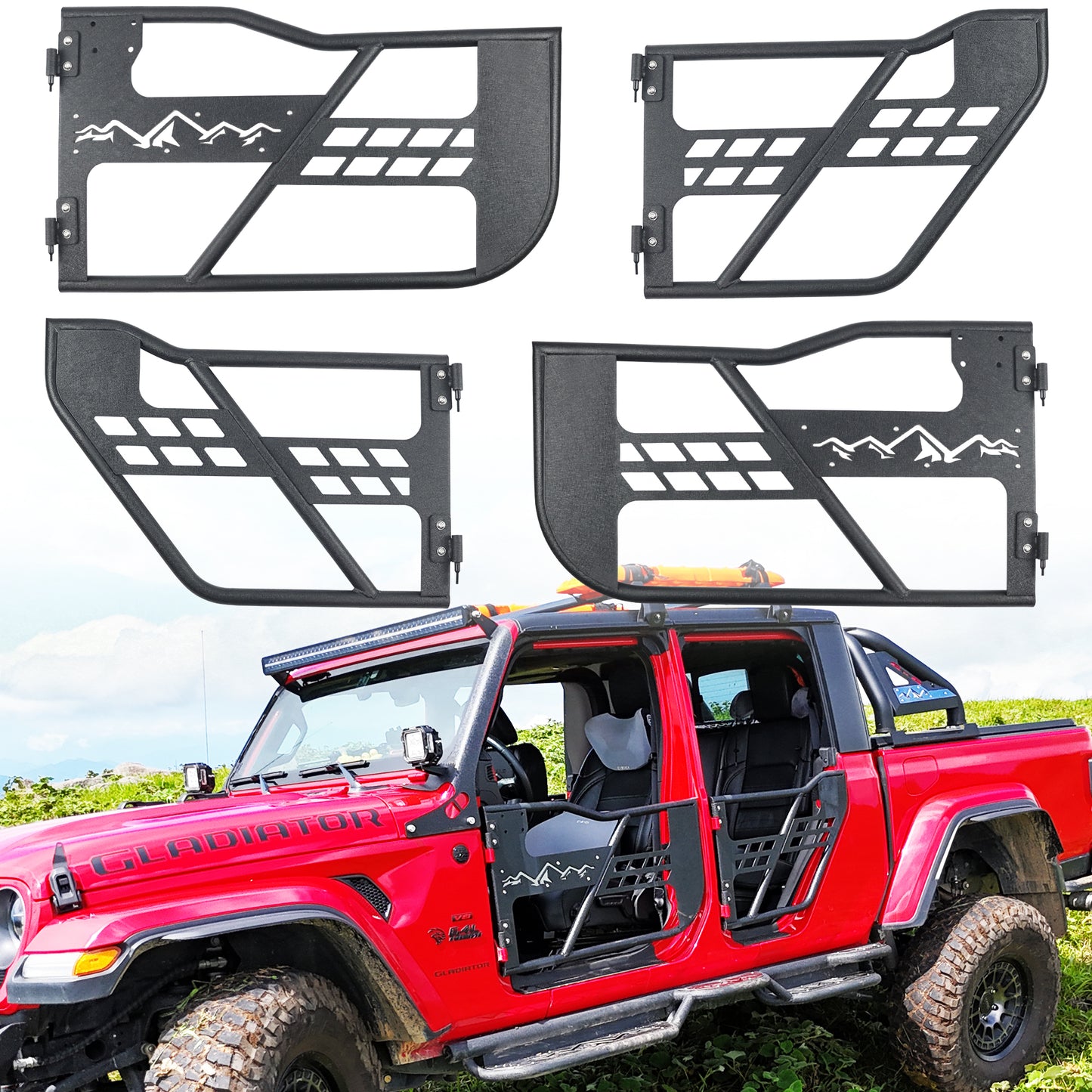 Tube Doors Fit 2020-2025  Gladiator JT 4-Doors  No with Mirror Mount