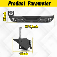 Jeep Wrangler JK/JKU 07-18 Rear Bumper|Direct Bolt-On, No Drill, Off-Road Adventure Armor, LED Pods & D-Rings