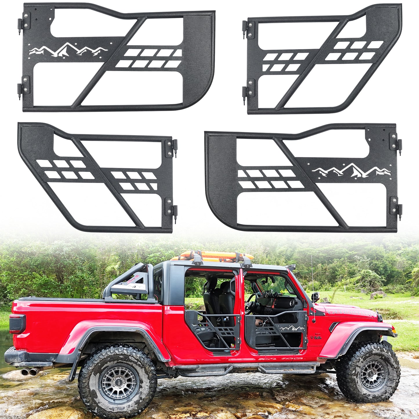 Tube Doors Fit 2020-2025  Gladiator JT 4-Doors  No with Mirror Mount