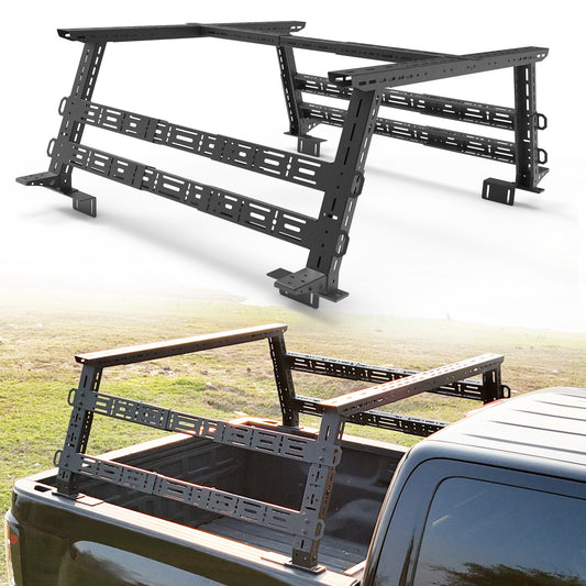 Adjustable 16"~25" High 1300 Lbs Load Capacity Truck Bed Rack with Sidebars For Dodge / Ram 1500/2500/3500