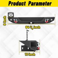 Jeep Wrangler JL/JLU 18-26 Rear Bumper|Direct Bolt-On, No Drill, Off-Road Adventure Armor, LED Pods & D-Rings