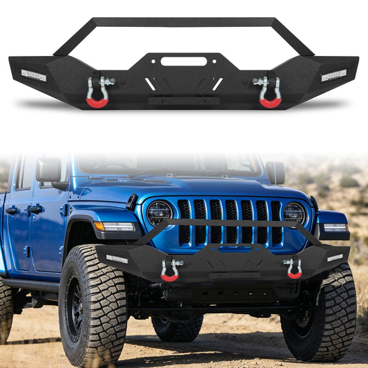 Jeep Wrangler JK JL 07-26 & Gladiator JT 20-26 Front Bumper| Bolt-On, No Drilling, Dual D-Rings