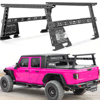 MONOKING 16-25" Mid Height Bed Rack with Sidebars USA Flag for Jeep Gladiator