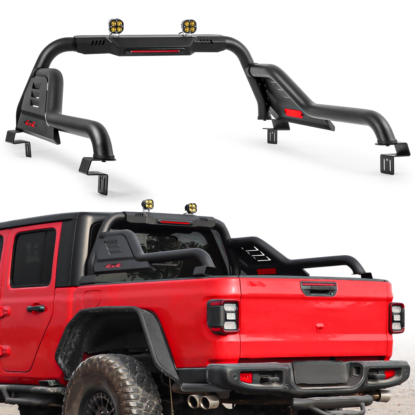 Heavy Duty Roll Bar for Mid Size Pickup Truck with Dual Pod Lights