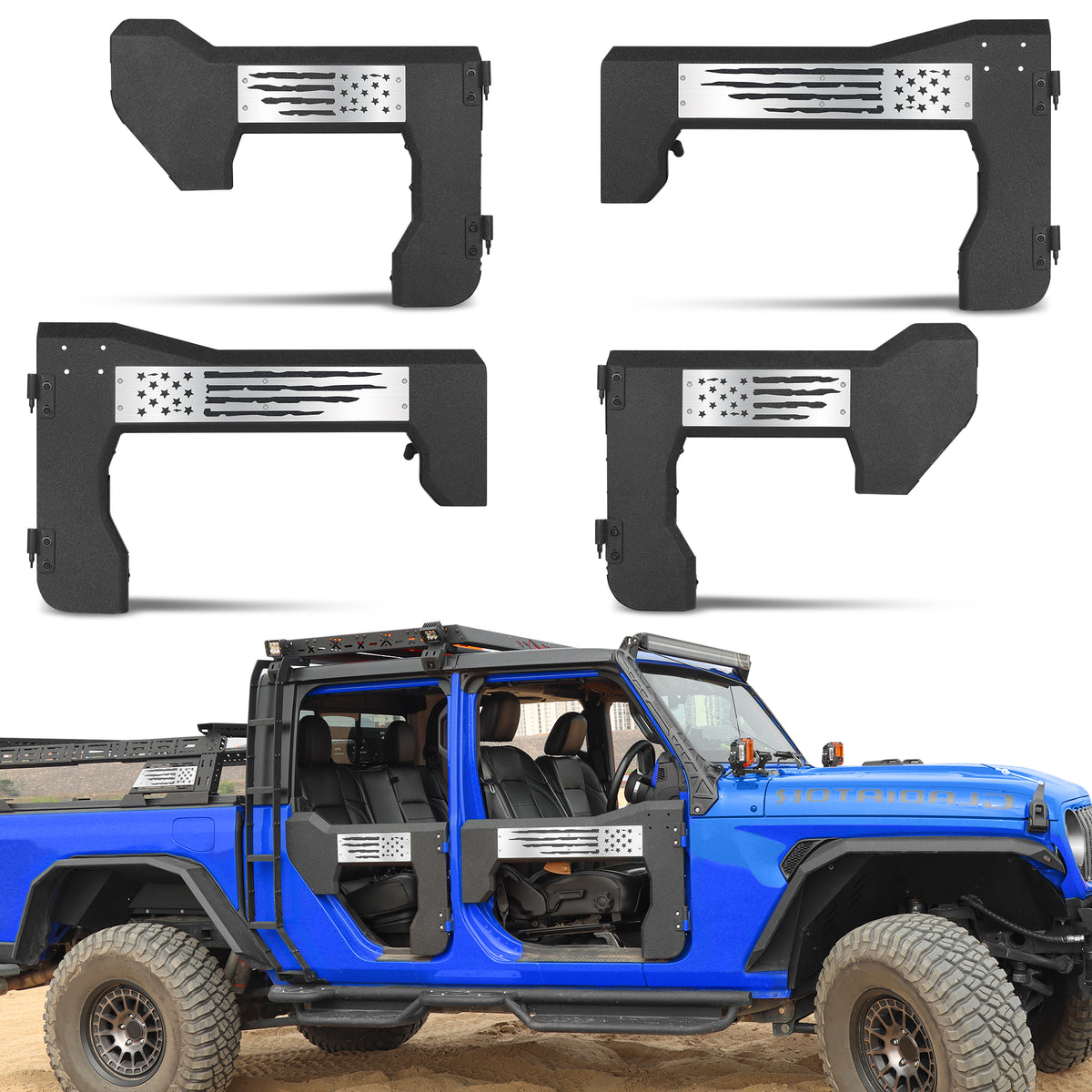 MONOKING 4PCS Battle Axe Styling Half Doors for 2018-2026 Wrangler JL 4-Door