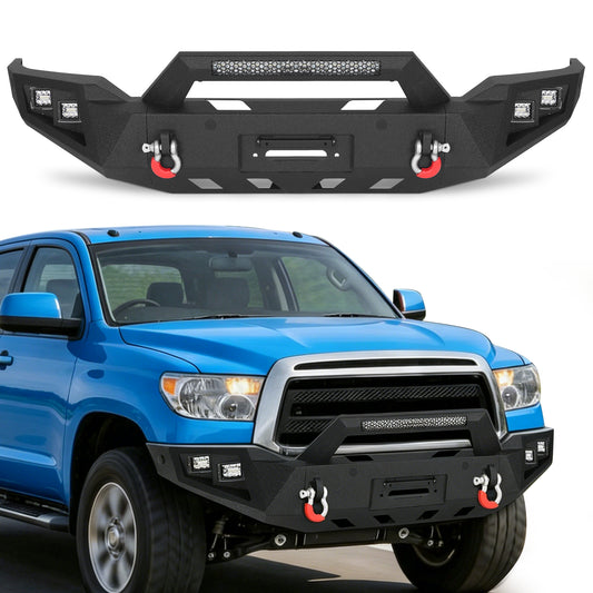 Toyota Tundra 07-13 Front Bumper|Direct Bolt-On, No Drill, Trail-Ready Protection, LED Lights & D-Rings