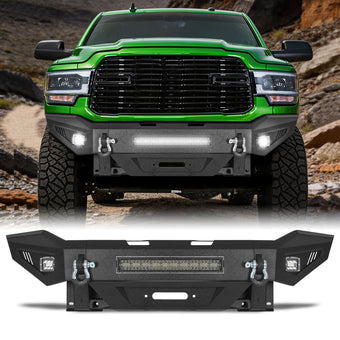 compare product Dodge Ram 2500 19-24 Front Bumper|Direct Bolt-On, No Drill, Work Truck & Off-Road Protection, LED Light Bar & Fog Lights