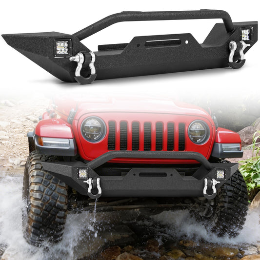 Jeep Wrangler TJ/YJ 87-06 Front Bumper|Direct Bolt-On, No Drill, Off-Road Adventure Armor, Light Bar & D-Rings