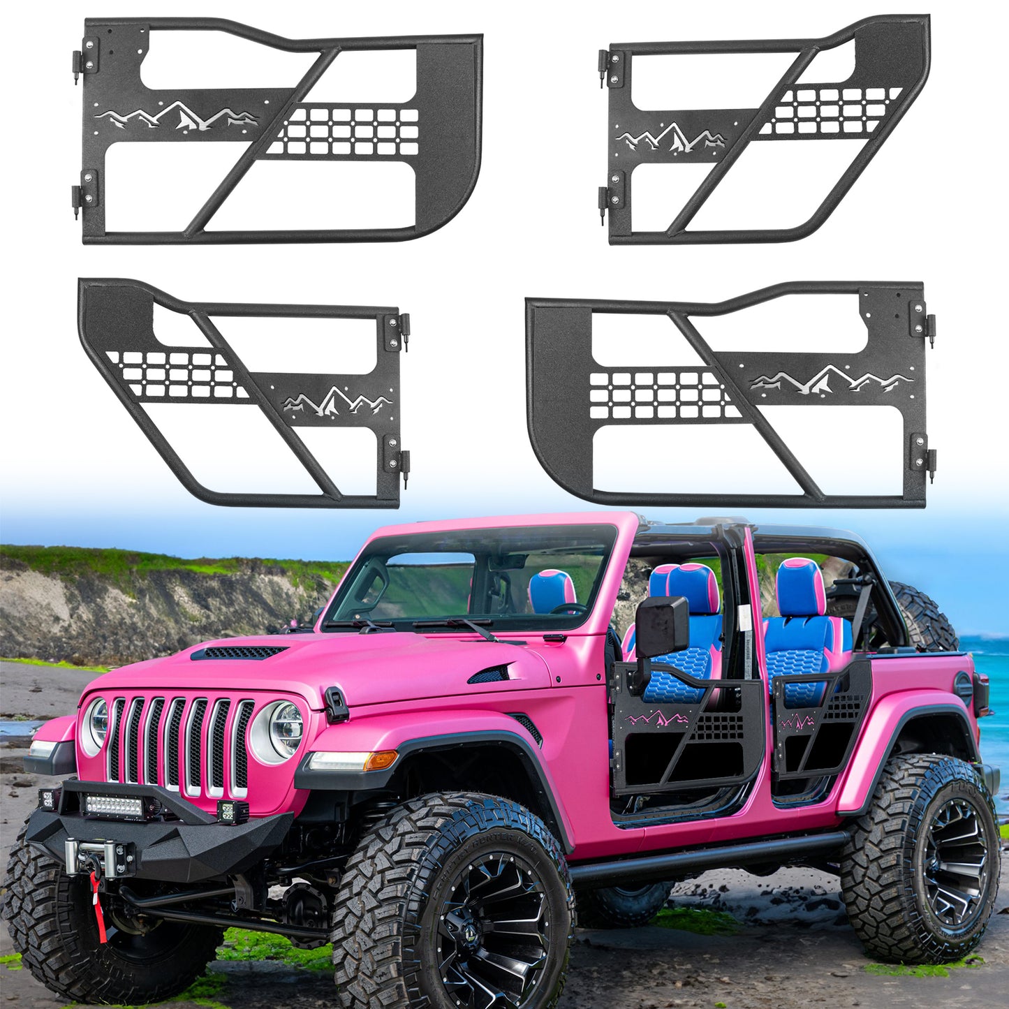 Tube Doors Fit 2020-2026  Gladiator JT 4-Doors  No with Mirror Mount