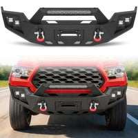 Toyota Tacoma 3rd Gen 2016-2023 Front Bumper|Direct Bolt-On, No Drill,Trail Protection, Winch Ready Plate & LED Pods