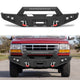 F150 / F250 / F350 1992-1997 Front Bumper|Heavy-Duty Carbon Steel, Winch Mount, D-Rings, LED Lights & License Plate Mount