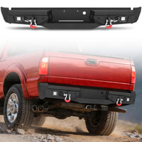 Ford F-150 15-17 (Excl. Raptor & EcoBoost) Rear Bumper|Bolt-On, No Drilling, Steel Work Truck, LED Lights & D-Rings