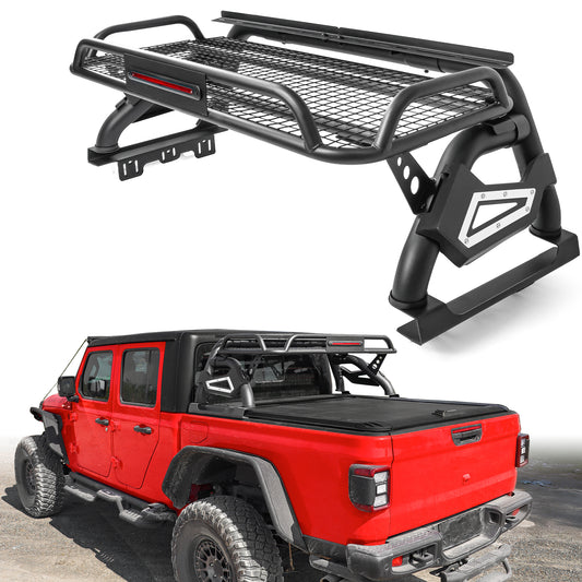 Adjustable Sport Roll Bar for Pickup Truck with Cargo Basket＆3rd Brake Light