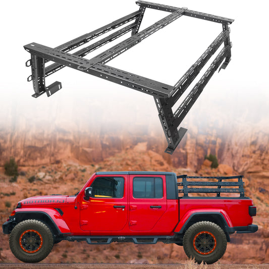 1100 Load Capacity Truck Bed Racks Mid Height, MONOKING Adjustable 16"~25" High Truck Racks Compatible for Jeep Gladiator JT for Ford Maverick Transport Racks