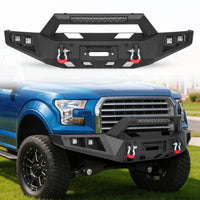 Ford F-150 15-17 (Excl. Raptor & EcoBoost) Front Bumper|Direct Bolt-On, No Drill, Off-Road Armor, LED Light Bar & Winch Plate