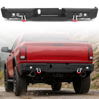 compare product Ram 1500 Rebel 15-18 Rear Bumper| Bolt-On, No Drilling,Steel Off-Road Armor, LED Lights & D-Rings