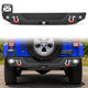 Jeep Wrangler JK/JKU 07-18 Rear Bumper|Direct Bolt-On, No Drill, Trail Protection & Recovery, LED Lights & D-Rings
