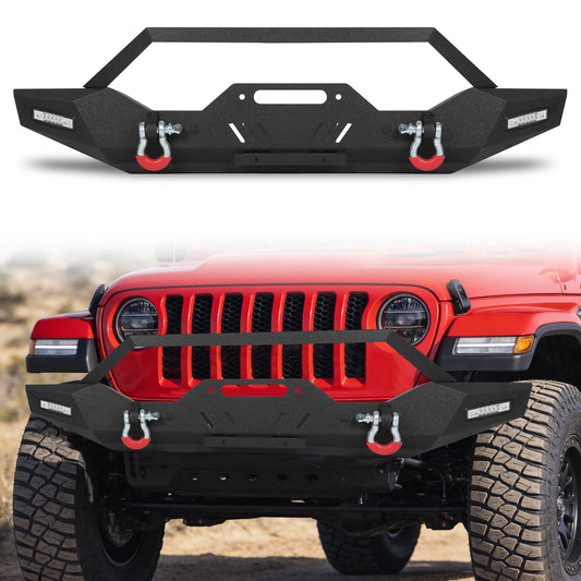 Jeep Wrangler JK JL 07-26 & Gladiator JT 20-26 Front Bumper| Bolt-On, No Drilling, Dual D-Rings