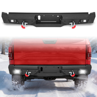compare product Ford F-150 15-25 (Excl. Raptor & EcoBoost) Rear Bumper|Direct Bolt-On, No Drill, Trail-Ready Protection, LED Lights &Dual D-Rings