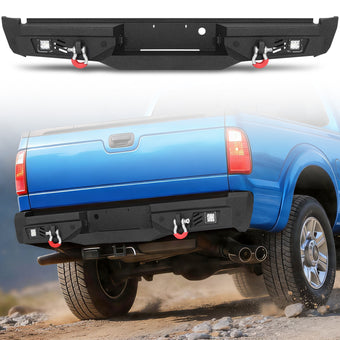 compare product Ford F-150 15-17 (Excl. Raptor & EcoBoost) Rear Bumper|Bolt-On, No Drilling, Steel Work Truck, LED Lights & D-Rings