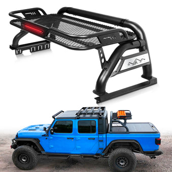 compare product Truck Bed Roll Bar with Detachable Cargo Basket For Full-Size Truck