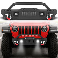 Jeep Wrangler JK/JL 07-26 & Gladiator JT Front Bumper|Direct Bolt-On, No Drill, Overland & Off-Road Defense, Dual D-rings