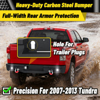Toyota Tundra 07-13 Rear Bumper|Direct Bolt-On, No Drill, Work & Trail Defense, D-Rings & License Plate Lights