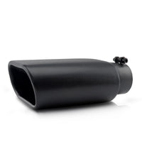 Front view of a 2.5x5.5x3 black mirror exhaust tip with a 3-inch outlet.